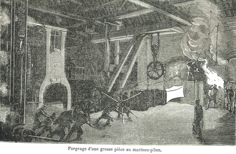 Intérieur d’une grosse forge. Gravure.